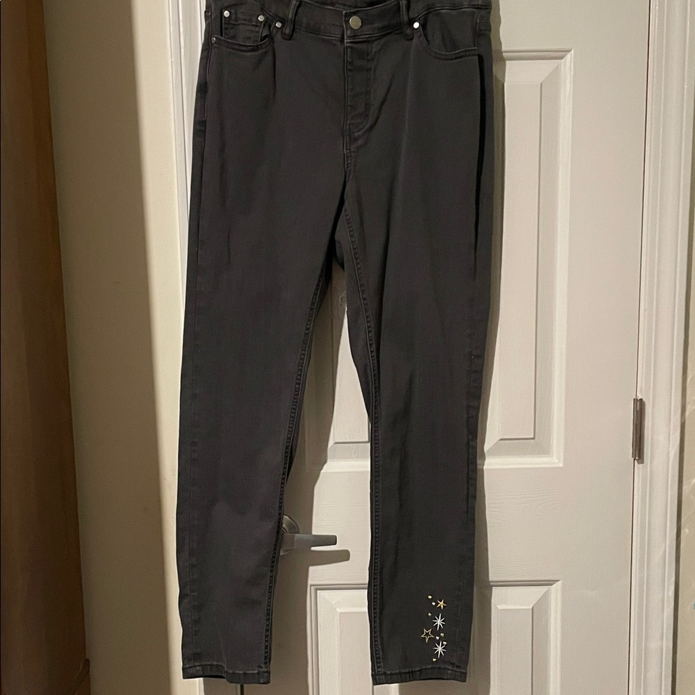 Denim&Co Charcoal Straight Leg Jeans